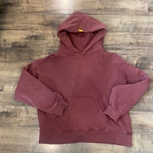 Yellow Label Co Unisex Hoodie Hooded Sweatshirt Size Large Burgundy